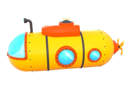 Cartoon Submarine V1 3D Model
