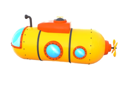 Cartoon Submarine V1 3D Model