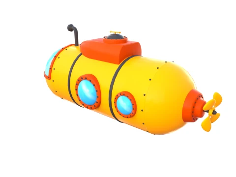 Cartoon Submarine V1 3D Model
