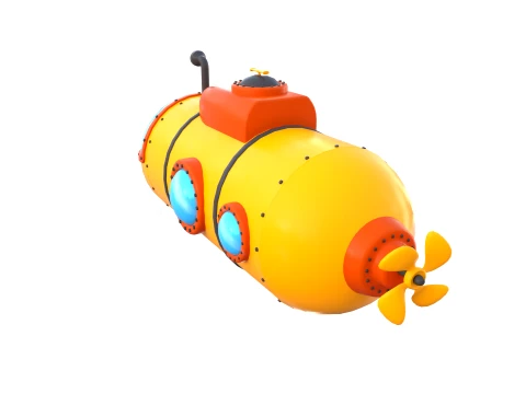 Cartoon Submarine V1 3D Model