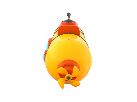 Cartoon Submarine V1 3D Model