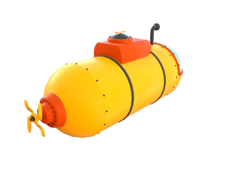 Cartoon Submarine V1 3D Model