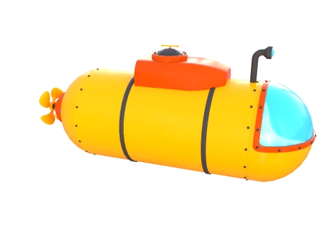 Cartoon Submarine V1 3D Model