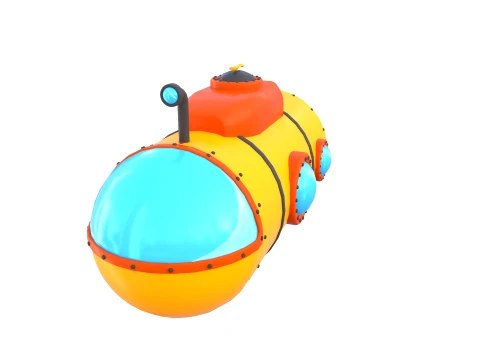 Cartoon Submarine V1 3D Model
