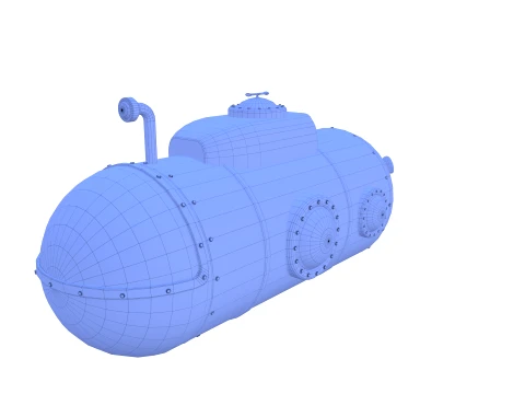 Cartoon Submarine V1 3D Model
