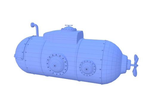 Cartoon Submarine V1 3D Model