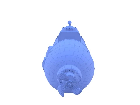 Cartoon Submarine V1 3D Model