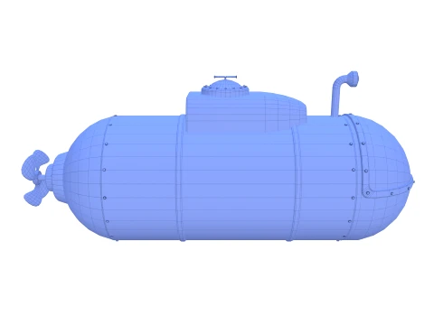 Cartoon Submarine V1 3D Model