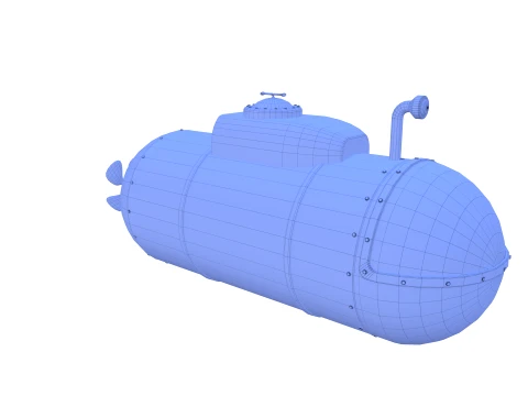 Cartoon Submarine V1 3D Model