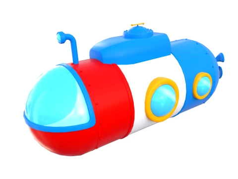 Cartoon Submarine V2 3D Model