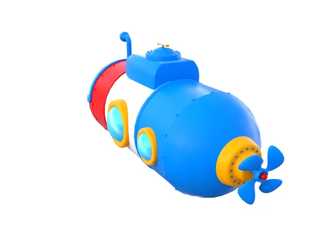 Cartoon Submarine V2 3D Model