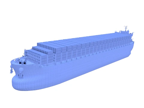Container Bulk Carrier V2 3D Model
