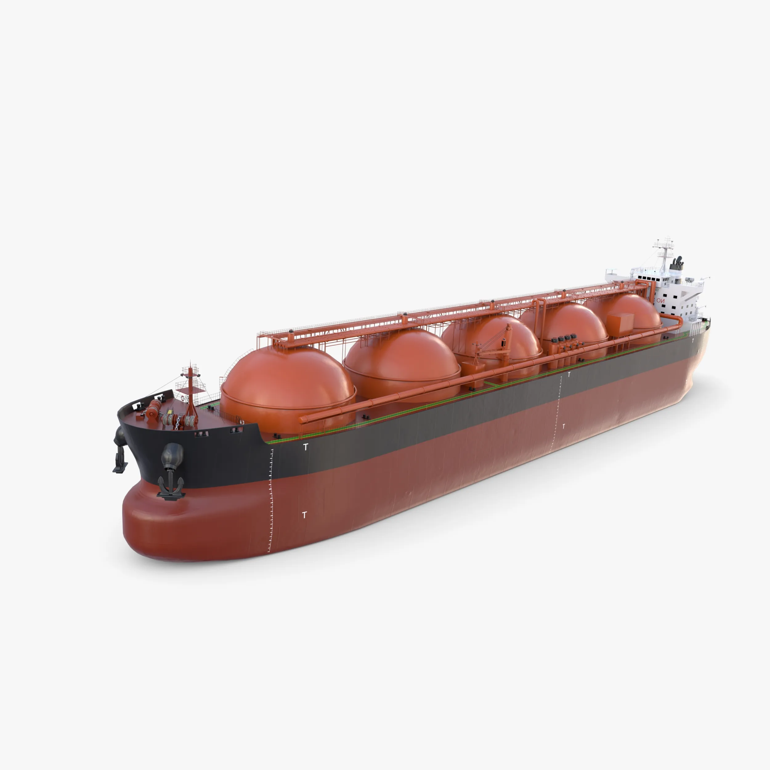 Gas Tanker Carrier V2 3D Model .c4d .max .obj .3ds .fbx .stl .blend 