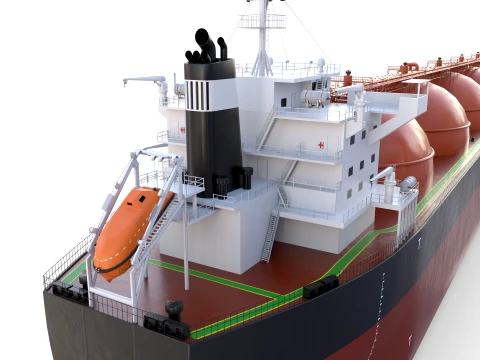 Gas Tanker Carrier V2 3D Model