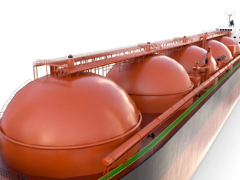 Gas Tanker Carrier V2 3D Model