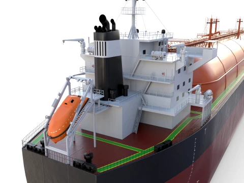 Gas Tanker Carrier V6 3D Model