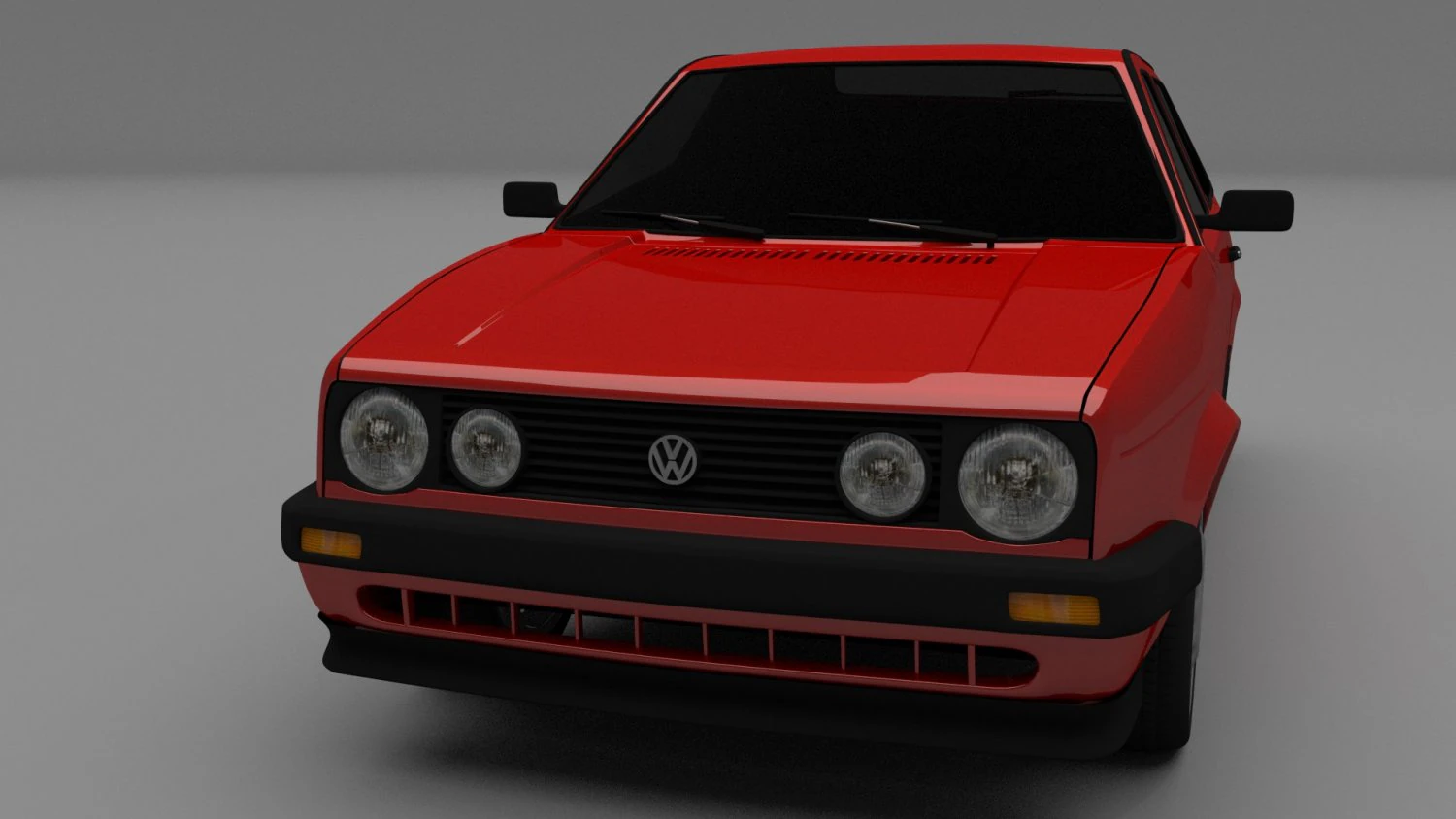 vw golf mk2 3D Model .c4d .max .obj .3ds .fbx .stl .blend 