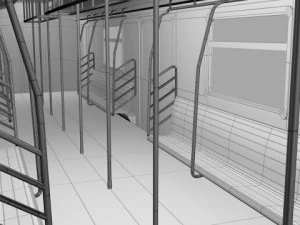 ny train w interior 3D Model