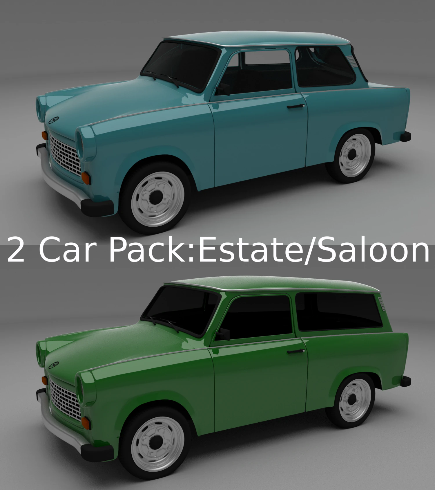 trabant 601 sedanestate pack 3D Model .c4d .max .obj .3ds .fbx .stl .blend