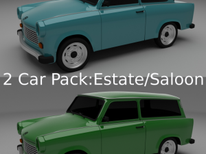 trabant 601 sedanestate pack 3D Model