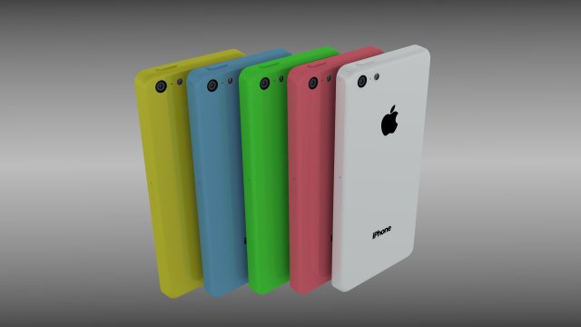 iphone 5c 3D मॉडल .c4d .max .obj .3ds .fbx .stl .blend 