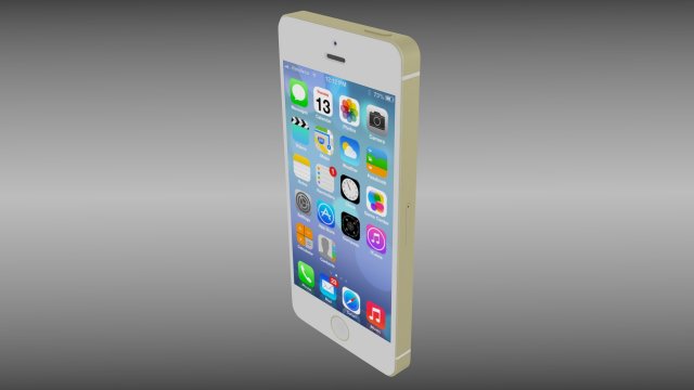 iphone 5s gold 3D Model .c4d .max .obj .3ds .fbx .stl .blend 
