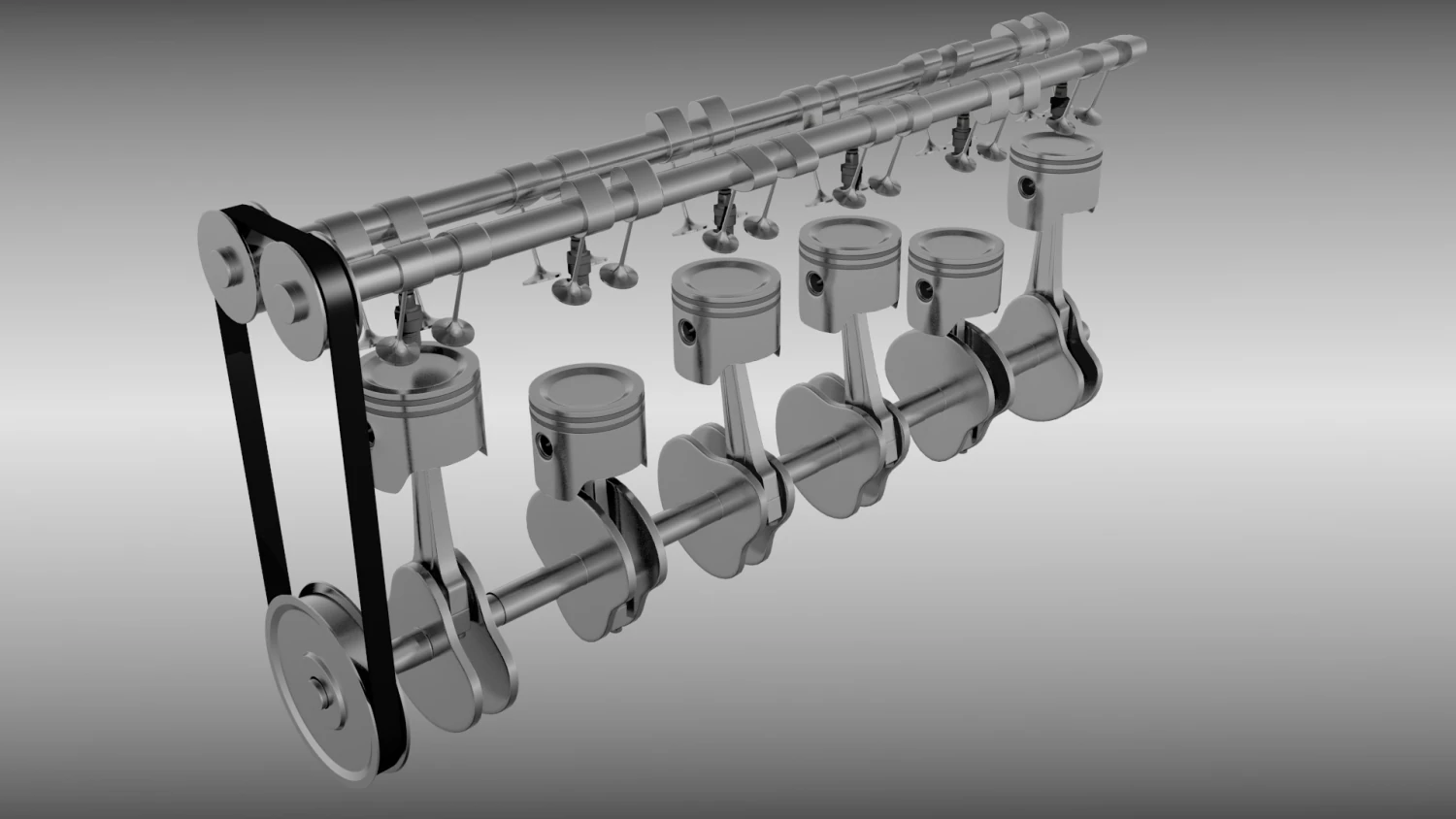animated l6 engine 3D Model .c4d .max .obj .3ds .fbx .stl .blend 