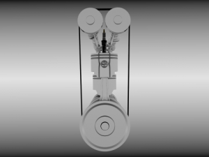 animated l6 engine 3D-Modell