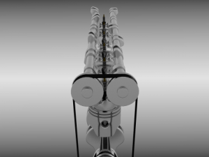 animated l6 engine 3D-Modell