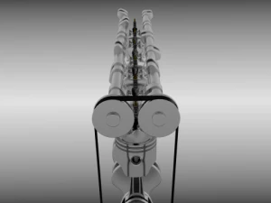 animated l6 engine 3D Model