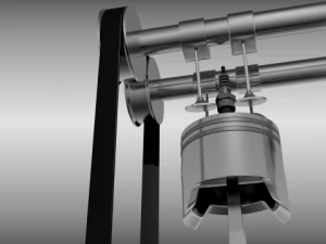 animated l6 engine 3D Model