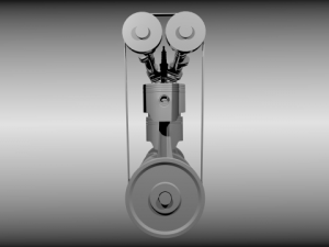 animated l6 engine 3D-Modell