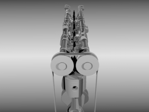 animated l6 engine 3D-Modell