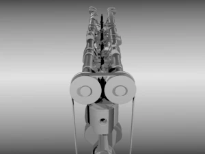 animated l6 engine 3D Model