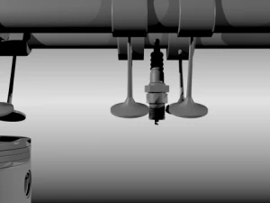 animated l6 engine 3D Model
