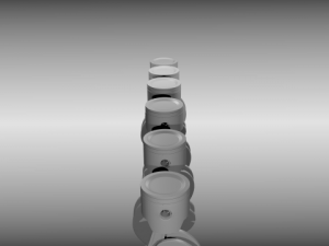 animated six cylinder engine Model 3D