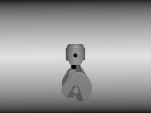 animated six cylinder engine Model 3D