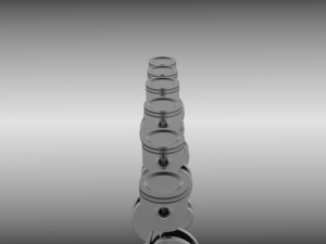 animated six cylinder engine Model 3D