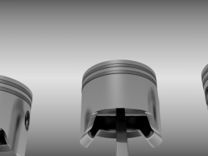 animated six cylinder engine Model 3D