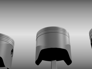 animated six cylinder engine Model 3D