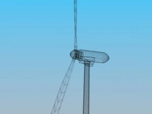 animierte Windkraftanlage 3D Modell