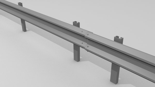 traffic railing 3D Model .c4d .max .obj .3ds .fbx .stl .blend