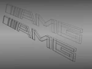 एएमजी लोगो सेट 3D मॉडल