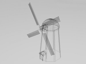 animated windmill Modèle 3D