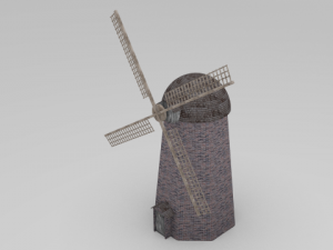 animated windmill Modèle 3D