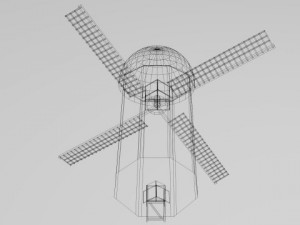 animated windmill Modèle 3D