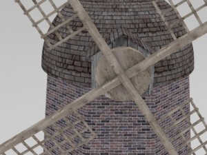 animated windmill Modèle 3D