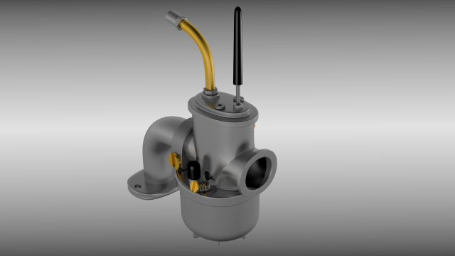 moped carburetor 3D Модель .c4d .max .obj .3ds .fbx .stl .blend 