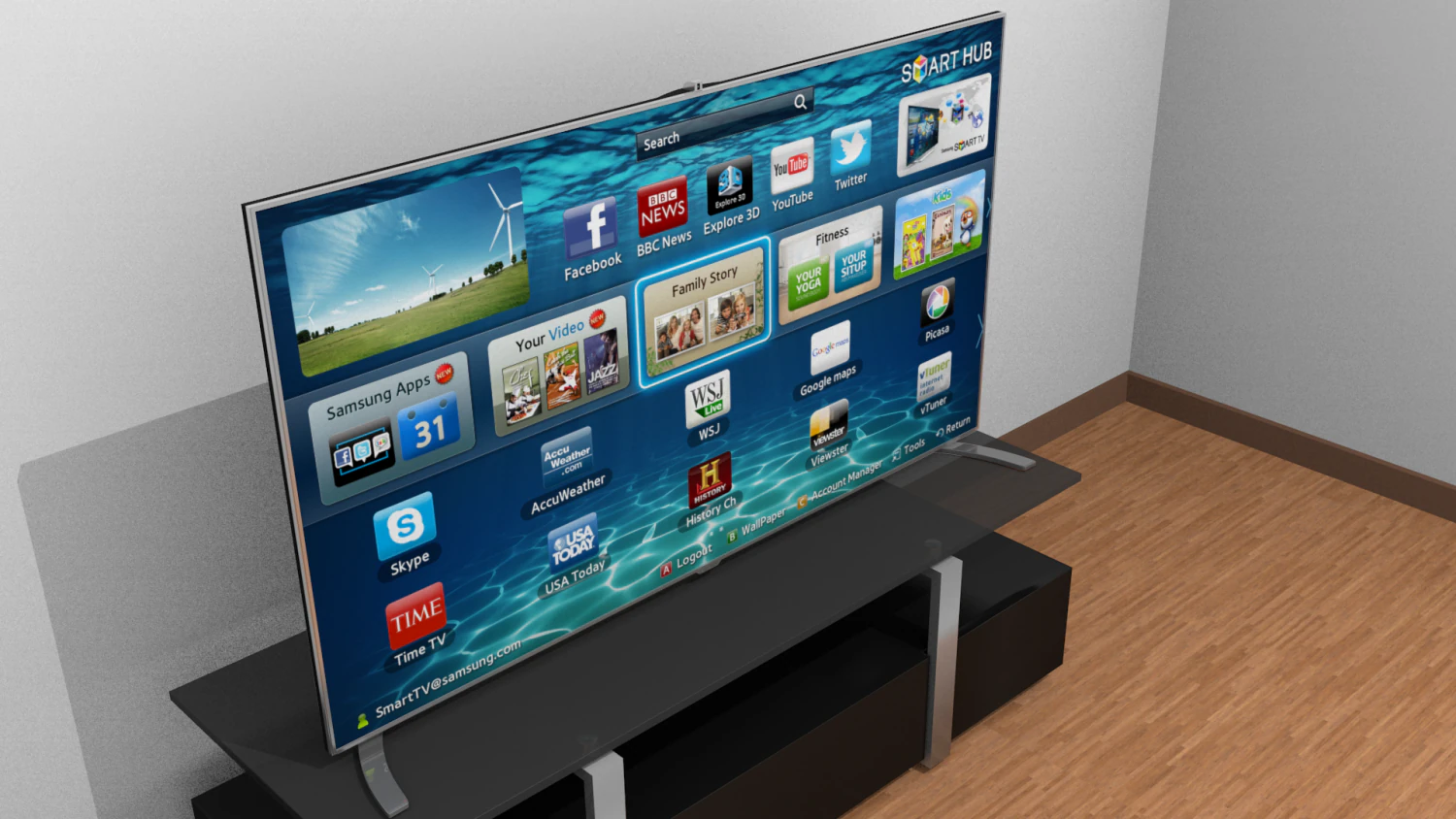 samsung f8000 smart tv 3D Model .c4d .max .obj .3ds .fbx .stl .blend