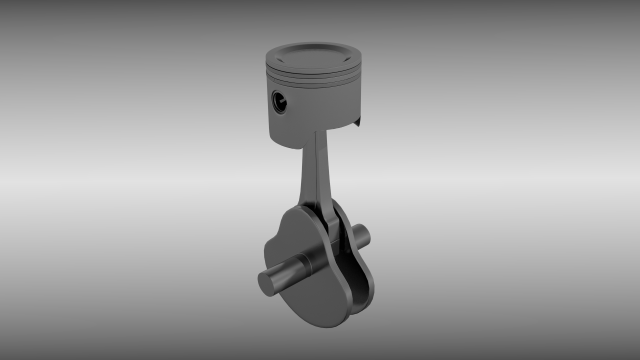 animated piston and crank assembly 3D Model .c4d .max .obj .3ds .fbx .stl .blend 